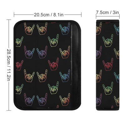 1 Pair Universal Fit Seat Belt Cover for Elderly Support, Most Cars, ASL I Love You Sign Language Seat Belt Cushion, Neck and Shoulder Support - color: Pattern 221