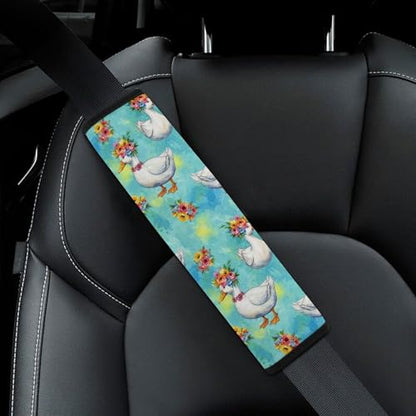 2 Piece Flowers Duck Floral Car Seat Straps Shoulder Pads Universal Fit Automotive Seat Belt Protector for Kids, Car Seats Pushchair Strollers High Chair Pushchair - color: Pattern 669