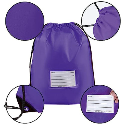 20 Pcs Drawstring Bags,Bulk Draw String Backpack, DIY Gym Sports Cinch Bag Sackpack for Women Men, Purple - color: Purple