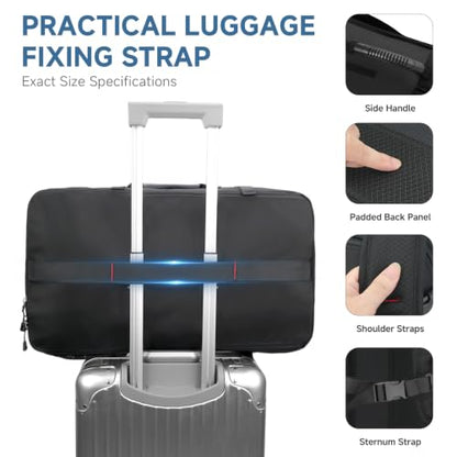 SWICKY Carry-on Travel Backpack for Men, Airline Approved Convertible Duffle Backpack with Shoe Compartment & USB Charging Port, Water Resistant 17.3 Inch Laptop Backpack for Travel Gym Camping - color: Black 01(50l)