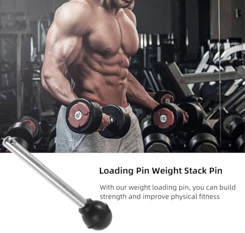 2PCS Weight Stack Pin, Round Loading Pin Replacement Stainless Steel Universal Weight Machine Pin Gym Equipment Exercise Strength Training Selector Lock Pin Weight Pin