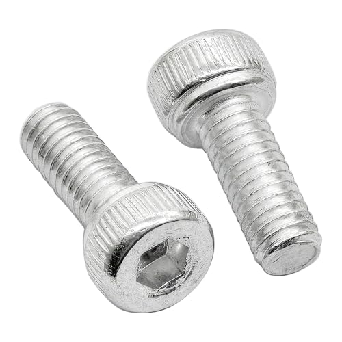 M4 x 10mm Hex Socket Head Cap Screws Bolts,6063 Aluminum Alloy Socket Head Cap Bolt Fasteners,Silver(20Pcs) - size: M4 x 10mm