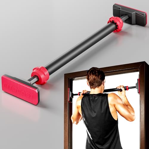 FitBeast Pull Up Bar for Doorway, Pullup Bar with No Screws, Chin Up Bar | Adjustable Width Locking Mechanism, Max Load 440lbs, Strength Training Doorway Pull Up Bar for Home Gym