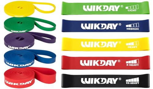 WIKDAY Resistance Bands for Working Out Exercise Loop Bands 10PCS Set Pull Up BandsWorkout Bands for Men Women Body Stretching, Crossfit Training, Home Workout, Physical Therapy, Booty Legs