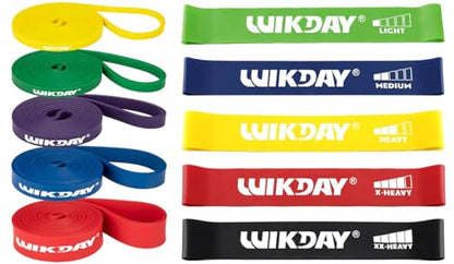 WIKDAY Resistance Bands for Working Out Exercise Loop Bands 10PCS Set Pull Up BandsWorkout Bands for Men Women Body Stretching, Crossfit Training, Home Workout, Physical Therapy, Booty Legs