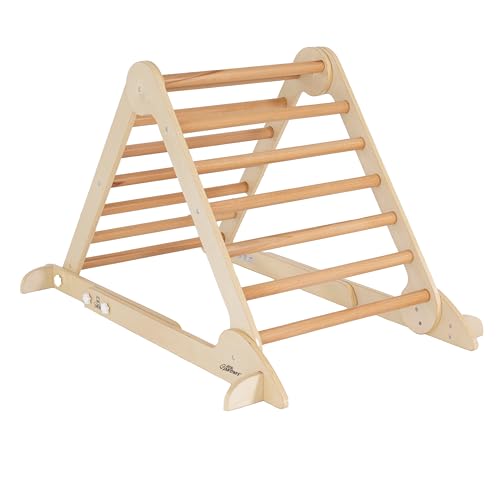 Little Partners Learn 'N Climb Foldable Wooden Climbing Triangle, Wood Climbing Gym for Toddlers, Triangle Climber for Skill-Building and Active Play, Natural - color: Natural