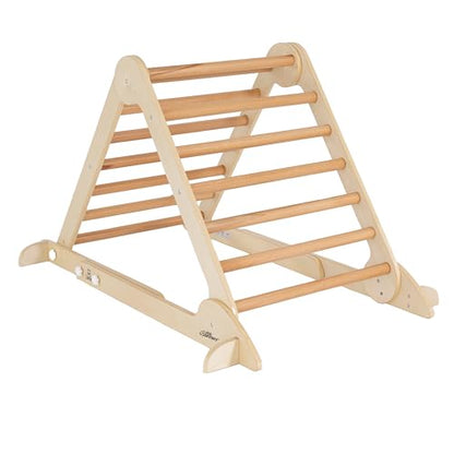 Little Partners Learn 'N Climb Foldable Wooden Climbing Triangle, Wood Climbing Gym for Toddlers, Triangle Climber for Skill-Building and Active Play, Natural - color: Natural