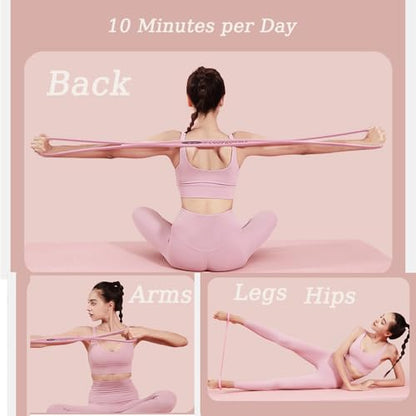Figure 8 Resistance Band, for Women Men Arms Back Shoulder Stretch | Resistance Bands for Arms, Stretch Bands for Exercise, Elastic Fitness Bands Exercise Band for Home Yoga Gym Workout