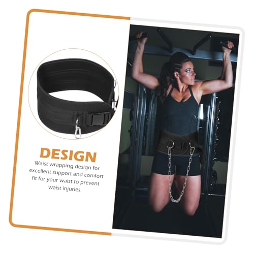 LIOOBO Weighted Fitness Dipping Belt with Detachable Thickened Chain for Weightlifting and Pull-ups Contoured Waist Support Training Equipment for Strength and Muscle Building