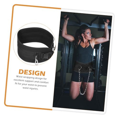 LIOOBO Weighted Fitness Dipping Belt with Detachable Thickened Chain for Weightlifting and Pull-ups Contoured Waist Support Training Equipment for Strength and Muscle Building