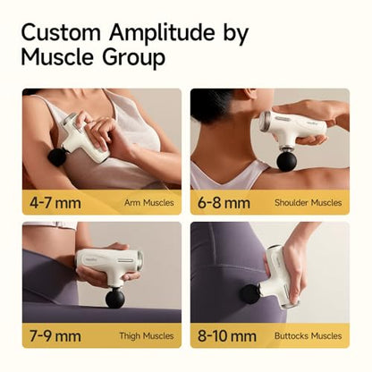 HEYCHY Super Mini Massage Gun with 4-10mm Amplitude, HSA, FSA Eligible | Travel Size,Quiet Operation, Muscle Recovery for Men Women Athletes - color: Pearl White