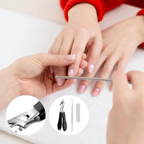 Slanted Nail Clippers Heavy Duty Portable Nail Trimmer | Stainless Steel Toenail Trimmer for Kids Adults Seniors Men Women Home Office School Travel Fingernails - color: Black