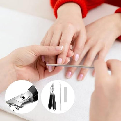 Slanted Nail Clippers Heavy Duty Portable Nail Trimmer | Stainless Steel Toenail Trimmer for Kids Adults Seniors Men Women Home Office School Travel Fingernails - color: Black