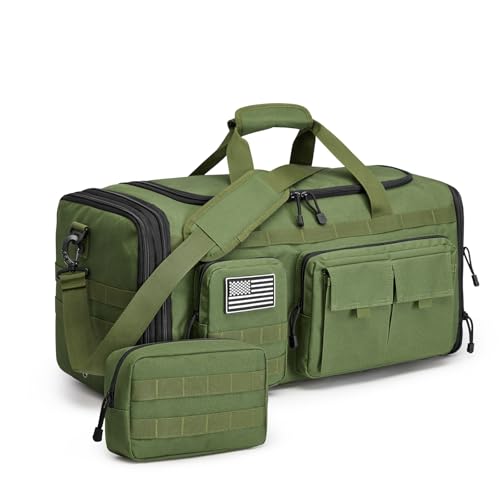 G4Free 3-in-1 Expandable Duffle Bag for Travel Gym, Large Duffel Backpack | 45L to 55L, with Shoes Compartment & Wet Pocket, for Men Women, Green - color: Green
