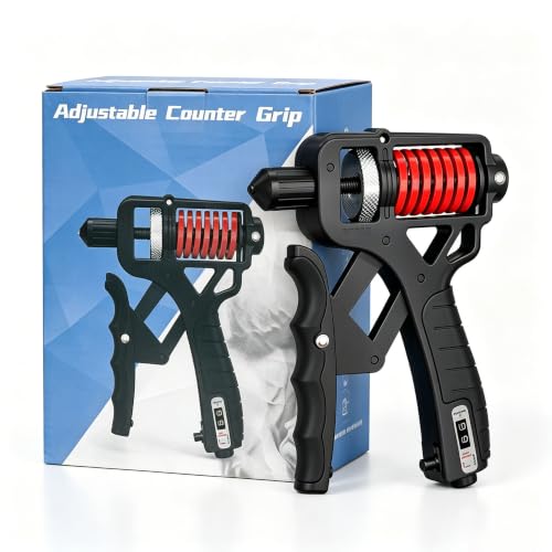 Ergonomic Adjustable H-Grip Hand Trainer Forearm Strengthener with Counter, Adjustable 11-330 Lbs, TPR Non-slip Handles, LED Counter with Accidental Reset Protection for Therapy & Stress Relief - color: Black, size: Mechanical Counting
