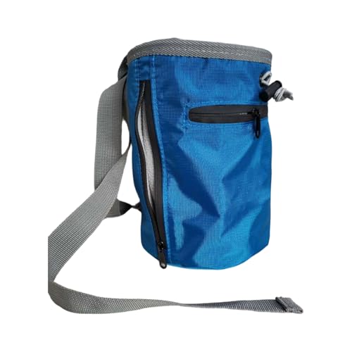 Compact Climbing Chalk Carrier with Reinforced Side Compartment and Leak Design for Athletic Activities Anti Slip Workout Chalk Bag - color: Blue