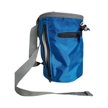 Compact Climbing Chalk Carrier with Reinforced Side Compartment and Leak Design for Athletic Activities Anti Slip Workout Chalk Bag - color: Blue
