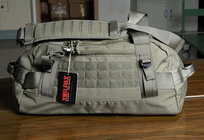 Tactical Duffle Bag MOLLE Gear Bag Carry on Travel Duffel Bag. Ideal for Hunting, Shooting Range, Law Enforcement, Camping, Travel. 35L - color: Olive Drab