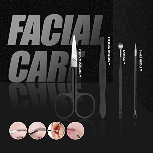 WOAMA Manicure Set - 10 in 1 Pedicure Kit Nail Clippers with Black Bag Manicure Kit Nail Kit Manicure Tools for Women Men - color: Black