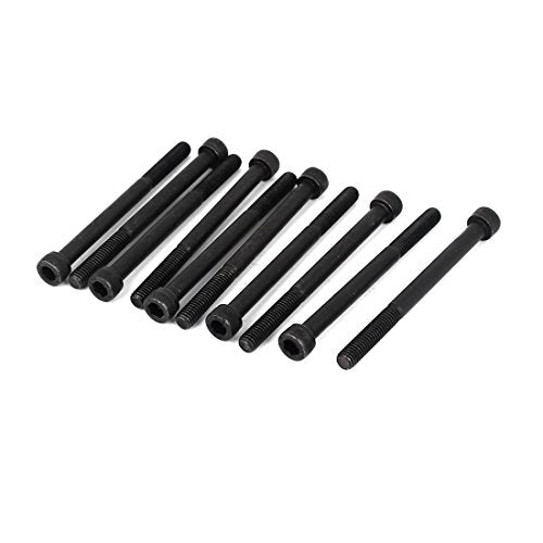 uxcell M6x75mm 12.9 Alloy Steel Hex Socket Screws Partially Threaded Bolt Black 10Pcs - size: M6x75mm