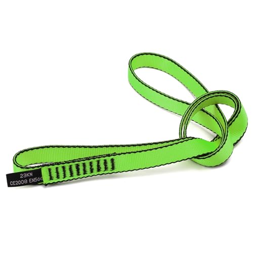 18MM Nylon Climbing Sling Runner 23KN CE2008/EN566 Strong Webbing Straps for Rock Climbing,Mountaineering, Rappelling, Swing, Yoga Hammock etc - color: Green, size: 60cm/ 24inch |Single Unit