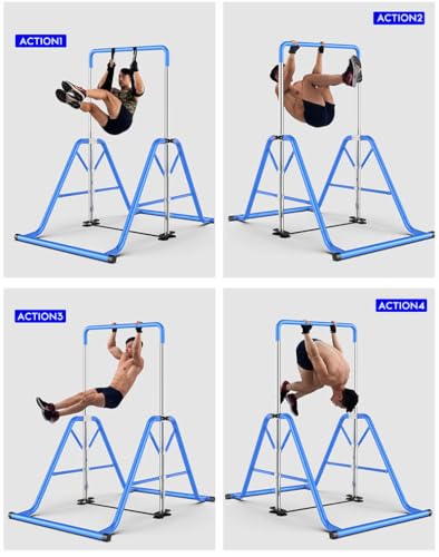 Gymnastics Horizontal Bar Expandable Gymnastic Bar Folding for Home, Adjustable Height Practice Bar Junior Training Bar for Kids and Adult Support to 440lbs