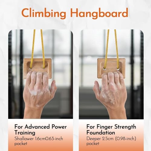 Hangboard Rock Climbing 1 Pair Wooden Fingerboard Pull up | Fingerboard Climbing for Climbers Tree Hand Playground Enhances Grip Strength Indoor Outdoor Doorway