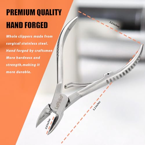 Heavy Duty Podiatrist Toenail Clippers for Thick and Ingrown Nails, Hand Forged Stainless Steel Toe Nail Clippers for Men Women Seniors - size: 1PCS