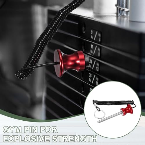 Weight Stack Pin, Weight Gym Pin Strength Training Equipment Replacement with Pull Rope for Commercial Home - color: Blue/Red, size: 0.3 x 3.1 Inch