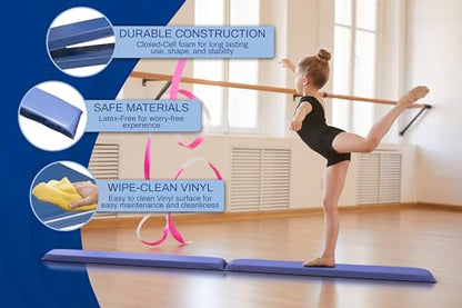 Skil-Care Balance Stability Foam Beam, Foldable Balance Trainer for Rehabilitation, Core Strength, and Posture Improvement, Wipe-Clean Vinyl, Latex-Free