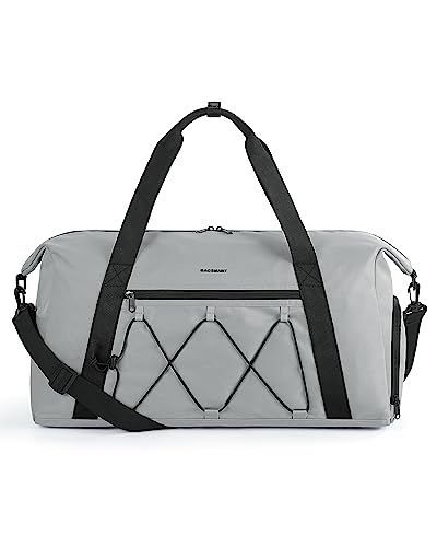 BAGSMART Small Gym Bag With Shoe Compartment & Wet Pocket, Lightweight Sports Travel Duffel, Carry On Weekender Overnight, Water Resistant Sports Gym Tote for Swimming Yoga, Grey - color: Grey, size: 35L