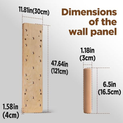 Extra-Thick Birch Climbing Peg Board for Wall Mounting, Heavy-Duty Wooden Climbing Board with Beech Grips & Rock Climbing Hold Inserts for Indoor Home Gym - color: Birch Plywood 2pis