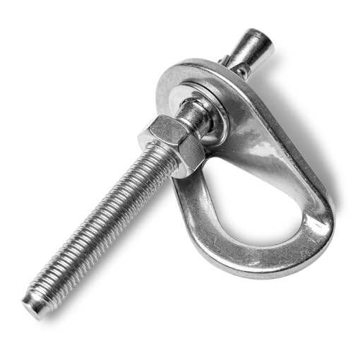 Climbing Holds Anchor Set - 6 PCS - Stainless Steel Bolt Hanger and Bolt Heavy Duty Climbing Holds Weight 2500KG for Indoor Outdoor Climb Train - size: 12MM