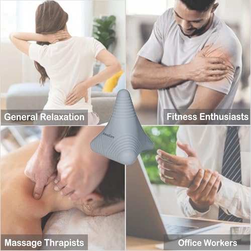 Trigger Point Massage Ball Manual Massager Tool 2.8”×2.9”. Gray | Silicone Massage Ball for Muscle Knot Deep Tissue Myofascial Release Physical Therapy Hip Flexor Iliacus Psoas Hand Foot Back - color: Gray