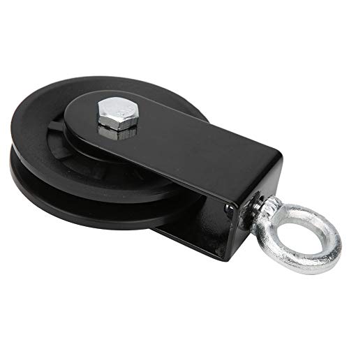 Dioche Fitness Equipment Support Pulley Hanging Wheel for IndoorOutdoor Ropes, PP Iron Plate, 155x88mm
