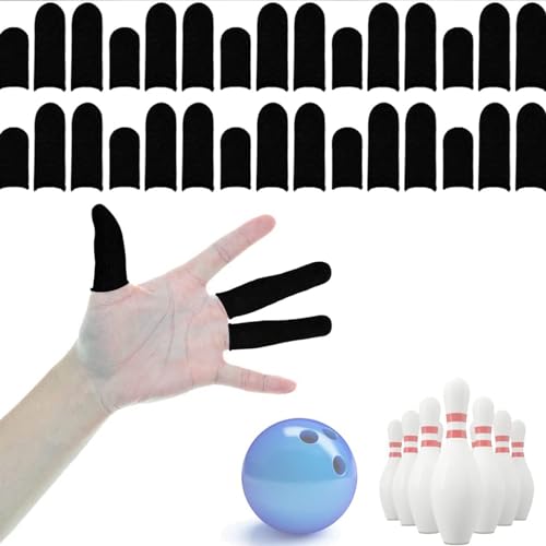 HALLEAST 30 Pieces Finger Sleeves for Bowling, Disposable Bowling Thumb Sleeves Anti-Sweat Breathable Protector Seamless Lightweight Anti-Skid Glove for Right Hand & Left Hand - size: Small