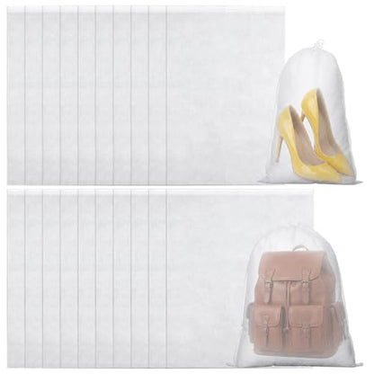 120 Pack Dust Bags for Handbags Drawstring Dust Proof Purse Storage Bag, 16 Inch 13 Inch Eco Friendly Travel Shoe Bag Storage Bags, Non Woven Breathable Fabric Shoes Pouch for Clean Tidy