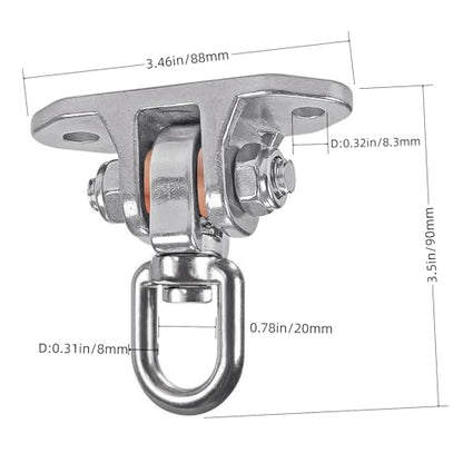 Heavy Duty Swing Hanger Stainless Steel 304 Antirust,1200 lb Capacity 360° Silent Rotation, Playground Porch Swing Set Indoor Outdoor, Patent Design - size: 3.5"