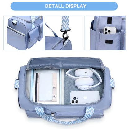 Small Gym Bag for Women, Travel Duffle Bag Carry On Weekender Bag with Shoe Compartment - color: 31#Blue, style: Gym Bag&toiletry Bag