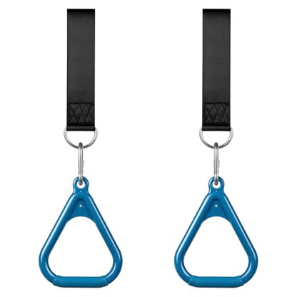 LadyRosian Trapeze Bar Swing Monkey Bars Hanging Ninja Rings Warrior Slackline Obstacle Course Kits for Kid Playground Equipment Accessories (Blue) - color: Blue