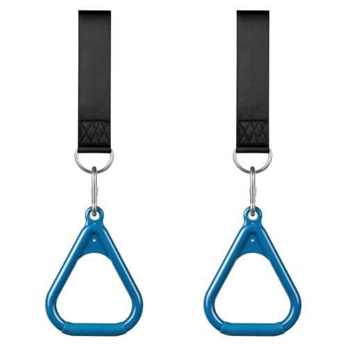 LadyRosian Trapeze Bar Swing Monkey Bars Hanging Ninja Rings Warrior Slackline Obstacle Course Kits for Kid Playground Equipment Accessories (Blue) - color: Blue