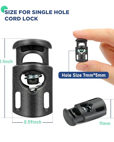 Ptinyiv 12Pcs Cord Lock, Cord Locks for Drawstrings, Black Plastic Spring Toggle Stoppers, Reliable Cord Fastener Clips for Paracord, Shoelaces, Bags, Clothing, and DIY Projects