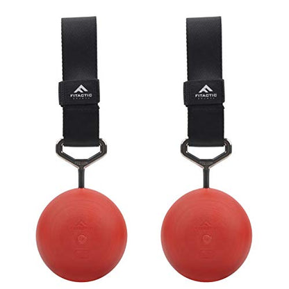 Rock Climbing Solid Training Cannonball Bomb Power Pull Up Ball Hold Grips for Straps for Finger, Forearm, Biceps, Back Muscles - color: Red (4")