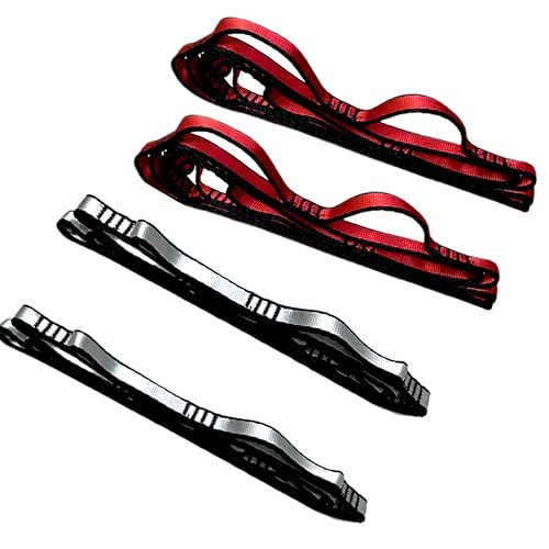 2Pcs 22KN Strong Climbing Strap Daisy Chain Nylon Daisy Chain Adjustable Strap Rope ，Length 110/150/180cmYoga Extend Belt - color: Red, size: 1.8m