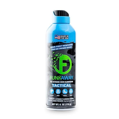 FunkAway Extreme Military Grade Odor Eliminating AeroSpray, 6 oz., Odor Eliminating Spray Designed for First Responders, Removes Sweaty, Musty, Smoke and Pet Odors
