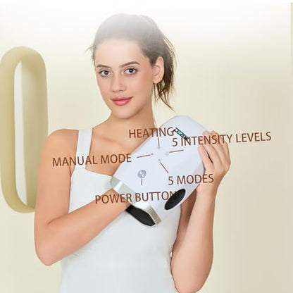 Hand Massager with Heat and Compression for Carpal Tunnel Relief | Wrap-around compression for fingers, palm and wrist,5 modes, wireless rechargeable use, long battery life; hand care gift