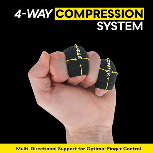LIONTEK Single Flow Finger Sleeve V3 Pair — Joint Support & Compression for Activity, BJJ, Fitness, Volleyball, Basketball, and More (Small) - size: Small