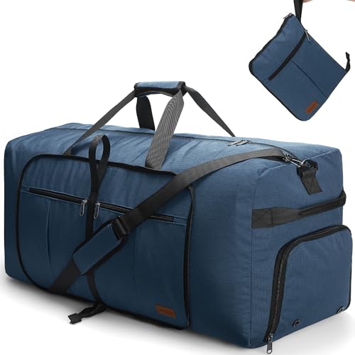 80L EXTRA LARGE Duffle Bag for Travel, 26" Foldable Travel Duffel Bag with Shoe Compartment for Men Women, Waterproof & Tear Resistant (Dark Blue, EXTRA LARGE, 80L) - color: Dark Blue, size: 80L