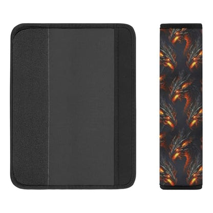 2 Pack Breathable Car Seat Straps Shoulder Pads for Elderly Support, All Vehicles, Gold Black Dragon Seat Belt Cushion, Neck and Shoulder Support - color: Pattern 138