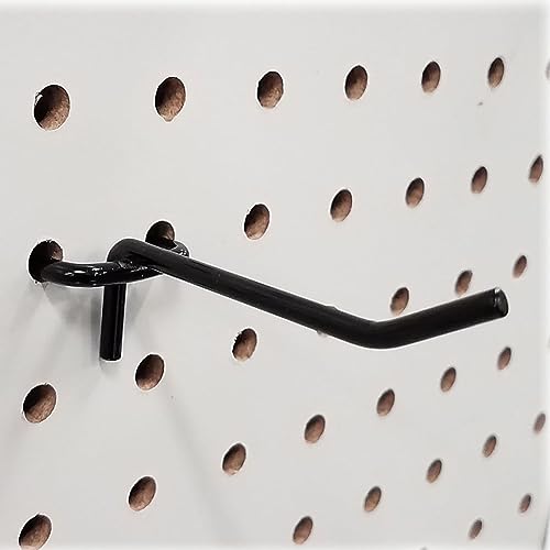100 Pack Stainless Steel Pegboard Hooks, Hanging Peg Board Holders Peg Board Shelving Hooks 4 Inch Metal Display Hooks for Garage Storage Organizer(Black) - color: 100 Pack(Black)